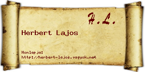 Herbert Lajos névjegykártya